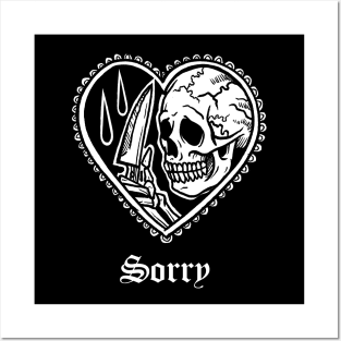 Sorry Skeleton Love Kills Tattoo Art Gothic Grunge Aesthetic Heart Posters and Art